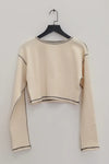 BASERANGE cotton and linen ribbed top FLGTO-RIB-SP24 undyed